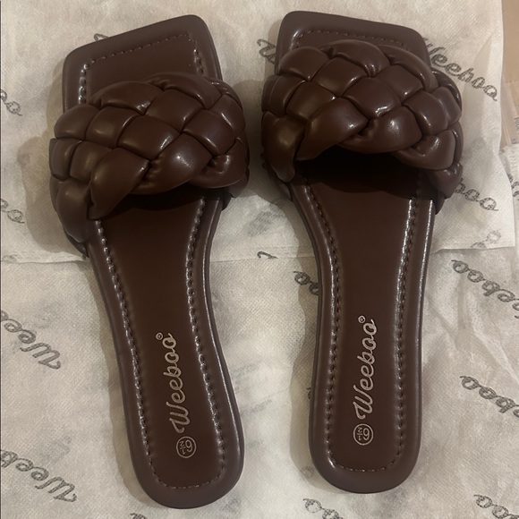 Brown Braided Mui Slide - Women - Picture 1 of 4